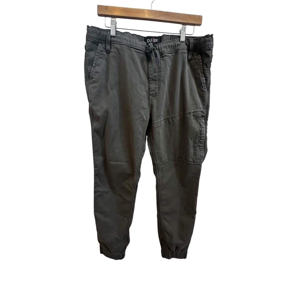DU/ER‎ Duer N2X No Sweat Slim Fit Joggers Pants Men's sz 36 Green Elastic Waist